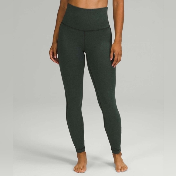 lululemon athletica Pants - Lululemon Warm Modal Lined Wunder Lounge High Rise Leggings Heathered Green 6